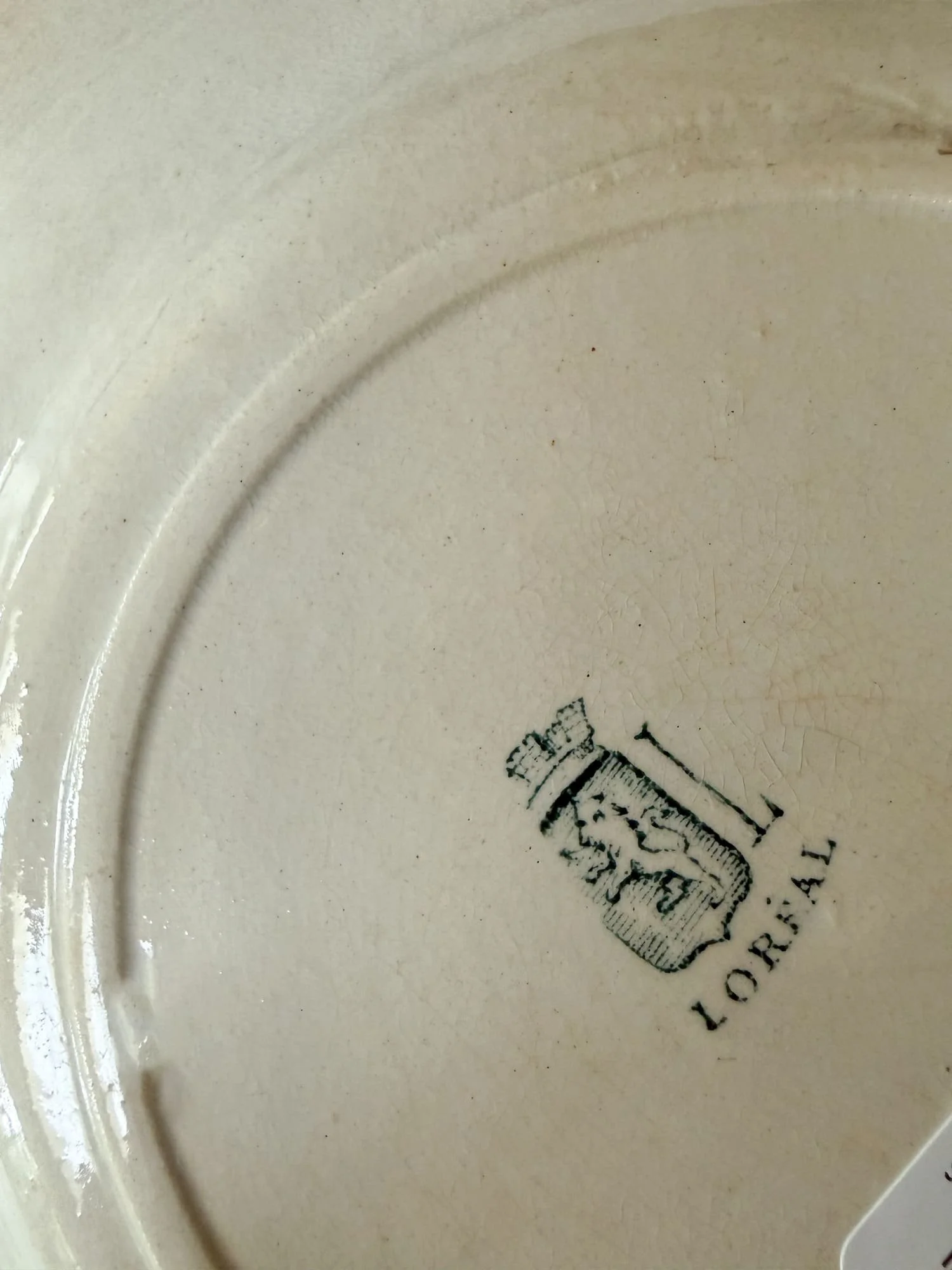 TERRE DE FER コレクション陶器 19th Century Antique French Ironstone Blue Floral Terre de Fer Plates